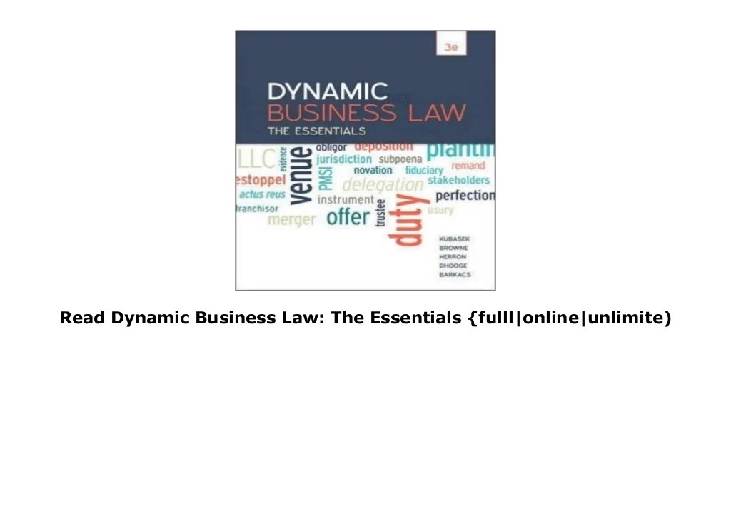 Dynamic business law the essentials 5th edition pdf