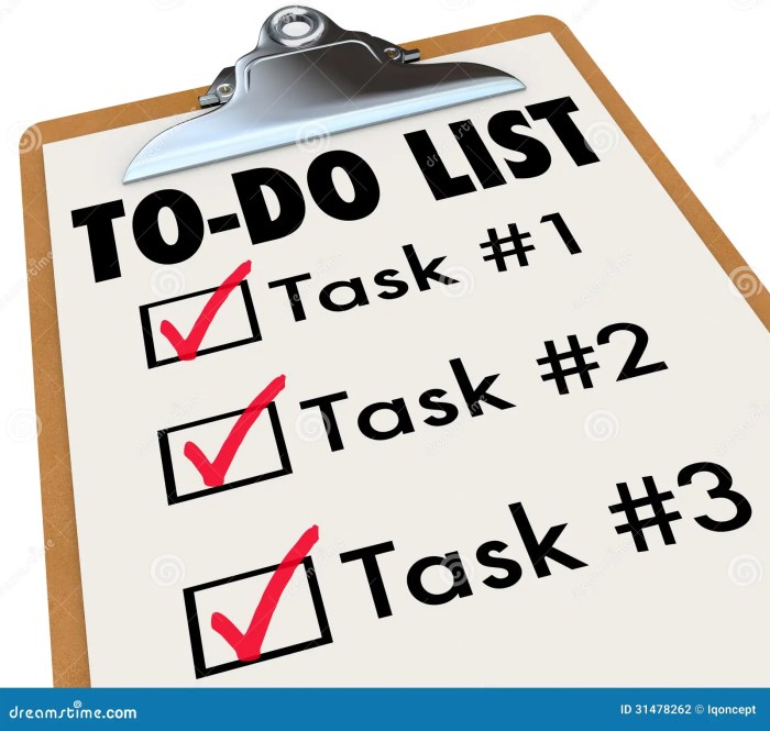 An itemized list of tasks belongs on a term calendar